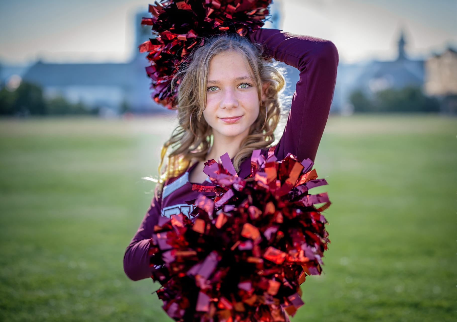 Cheerleader posing for the camera